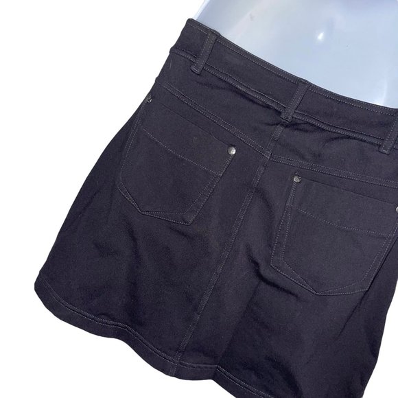 Athleta Black Skort Womens S Athleisure Pockets Stretch Mesh Shorts Belt Loops - Picture 7 of 10